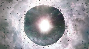 A mysterious, glowing sphere in the sky